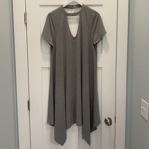 Asymmetrical Grey Flowy Dress
